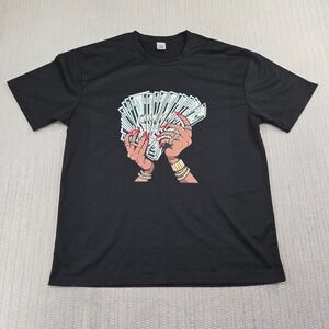 Cash Money Shirt Mens Large Black Short Sleeve Hip Hop Streetwear